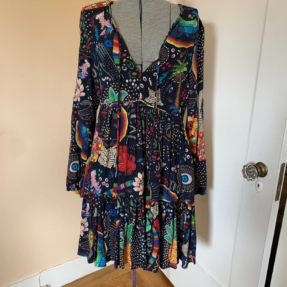 FARM Rio Black Multi-Color Mini Dress - Picture 2 of 10